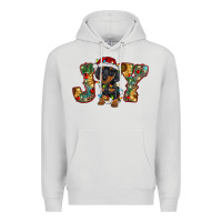 Dove Grey dachshund puppy christmas joy Premium Hoodie - RanaPortraitStore