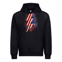 Black leopard american flag lightning bolt Urban Hoodie - Zillion Design Studio