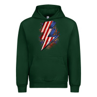 Forest Green leopard american flag lightning bolt Urban Hoodie - Zillion Design Studio