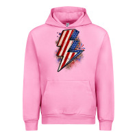 Fuchsia Pink leopard american flag lightning bolt Urban Hoodie - Zillion Design Studio