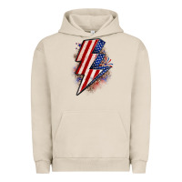 Leopard American Flag Lightning Bolt Urban Hoodie | Teevron