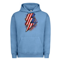 Pigment Pebble Blue leopard american flag lightning bolt Urban Hoodie - Zillion Design Studio