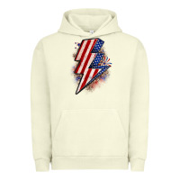 Pigment Pistachio leopard american flag lightning bolt Urban Hoodie - Zillion Design Studio