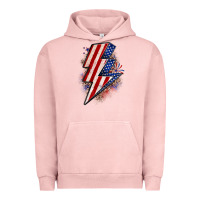 Pigment Salmon leopard american flag lightning bolt Urban Hoodie - Zillion Design Studio