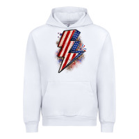 White leopard american flag lightning bolt Urban Hoodie - Zillion Design Studio