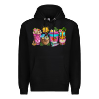 Black aloha coffe cups Premium Hoodie - texasbilliewilder