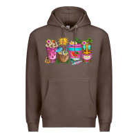 Coffee aloha coffe cups Premium Hoodie - texasbilliewilder