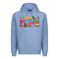 Colony Blue aloha coffe cups Premium Hoodie - texasbilliewilder