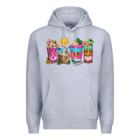 Heather Grey aloha coffe cups Premium Hoodie - texasbilliewilder