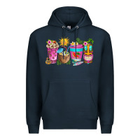 Navy aloha coffe cups Premium Hoodie - texasbilliewilder