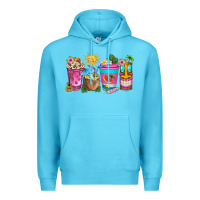 Ocean Blue aloha coffe cups Premium Hoodie - texasbilliewilder