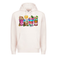 Pale Pink aloha coffe cups Premium Hoodie - texasbilliewilder