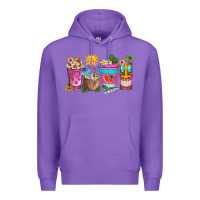 Purple aloha coffe cups Premium Hoodie - texasbilliewilder