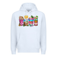 White aloha coffe cups Premium Hoodie - texasbilliewilder