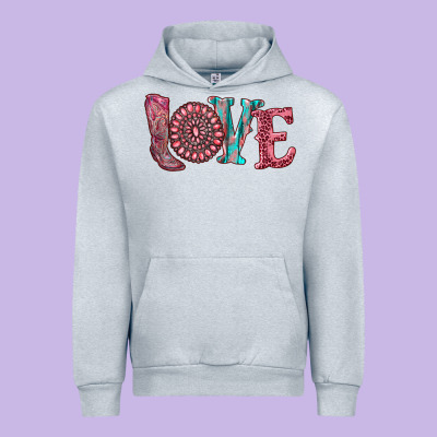 Valentine's Day Love With Boots And Gemstone Urban Hoodie Designed By Ranaportraitstore
