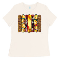 Bone softball serape leopard cowhide glitter brushstrokes Ladies Tee - Artiststas