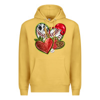 Antique Gold baseball with strawberry hearts Premium Hoodie - texasbilliewilder