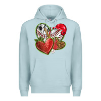 Blue Mist baseball with strawberry hearts Premium Hoodie - texasbilliewilder