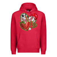 Cardinal baseball with strawberry hearts Premium Hoodie - texasbilliewilder