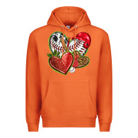 Carrot baseball with strawberry hearts Premium Hoodie - texasbilliewilder