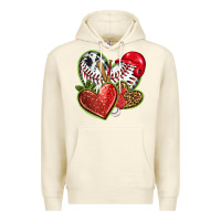 Sandshell baseball with strawberry hearts Premium Hoodie - texasbilliewilder