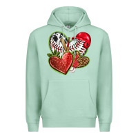 Seafoam baseball with strawberry hearts Premium Hoodie - texasbilliewilder