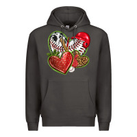 Smoke baseball with strawberry hearts Premium Hoodie - texasbilliewilder