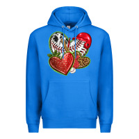 True Royal baseball with strawberry hearts Premium Hoodie - texasbilliewilder