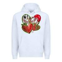 White baseball with strawberry hearts Premium Hoodie - texasbilliewilder