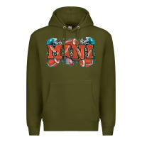 Army Green mini American football Premium Hoodie - Zillion Design Studio
