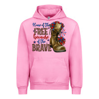 Fuchsia Pink home of the free because of the brave Urban Hoodie - Zillion Design Studio
