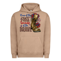 Pigment Burro home of the free because of the brave Urban Hoodie - Zillion Design Studio