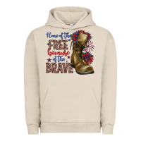 Pigment French Oak home of the free because of the brave Urban Hoodie - Zillion Design Studio