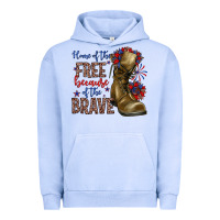 Pigment Grape Ice home of the free because of the brave Urban Hoodie - Zillion Design Studio