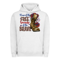 Pigment Lunar Rock home of the free because of the brave Urban Hoodie - Zillion Design Studio