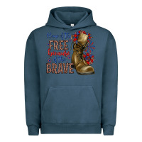 Pigment Midnight Navy home of the free because of the brave Urban Hoodie - Zillion Design Studio