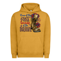 Pigment Peanut Butter home of the free because of the brave Urban Hoodie - Zillion Design Studio
