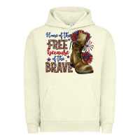 Pigment Pistachio home of the free because of the brave Urban Hoodie - Zillion Design Studio