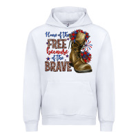 White home of the free because of the brave Urban Hoodie - Zillion Design Studio