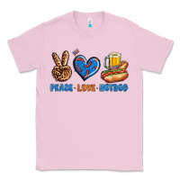 Bubblegum Pink Peace Love Hotdog Classic Tee - BundleAndBundleShop