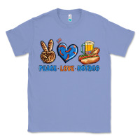 Colony Blue Peace Love Hotdog Classic Tee - BundleAndBundleShop