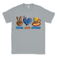 Heather Grey Peace Love Hotdog Classic Tee - BundleAndBundleShop