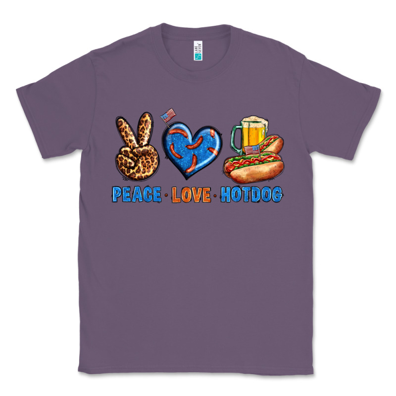Peace Love Hotdog Classic Tee by BundleAndBundleShop | Teevron