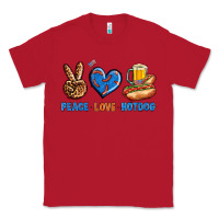 Red Peace Love Hotdog Classic Tee - BundleAndBundleShop