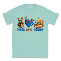 Seafoam Peace Love Hotdog Classic Tee - BundleAndBundleShop