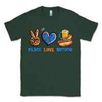 Sports Green Peace Love Hotdog Classic Tee - BundleAndBundleShop