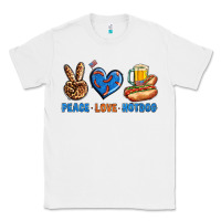 White Peace Love Hotdog Classic Tee - BundleAndBundleShop