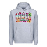 Heather Grey beach vibes Premium Hoodie - texasbilliewilder