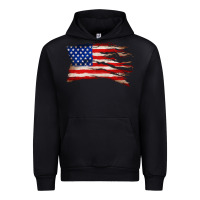 Black tattered american flag Urban Hoodie - Zillion Design Studio