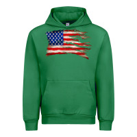 Emerald tattered american flag Urban Hoodie - Zillion Design Studio